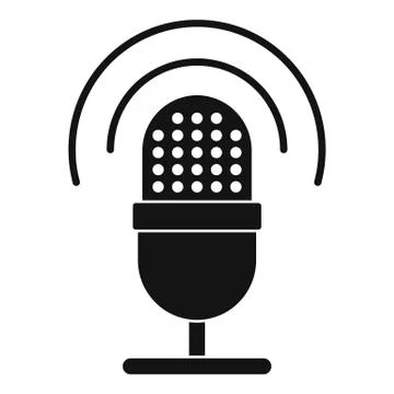 Studio microphone icon, simple style Illustrazione stock
