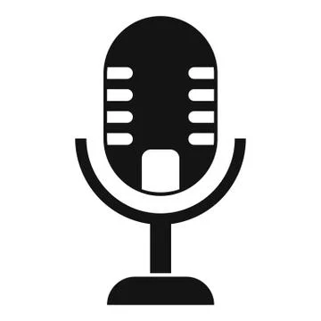 Studio microphone icon, simple style Illustrazione stock