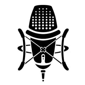 Studio microphone logo Stock Illustration