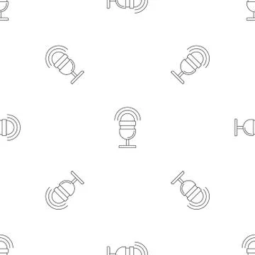 Studio microphone pattern seamless Stock Illustration