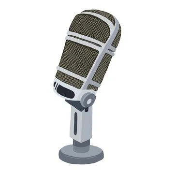 Studio microphone, professional studio music vocal sound recording equipment Stock Illustration