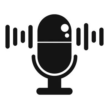 Studio microphone recording sound wave icon Illustrazione stock