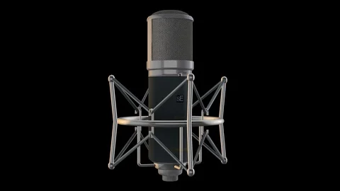 Studio microphone rotation loop Stock Footage 89675442