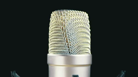 Studio Microphone with Spider Rotates on... | Stock Video | Pond5
