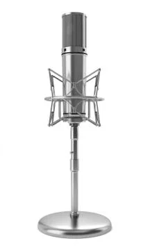 Studio microphone on stand isolated on white background Stock Illustration