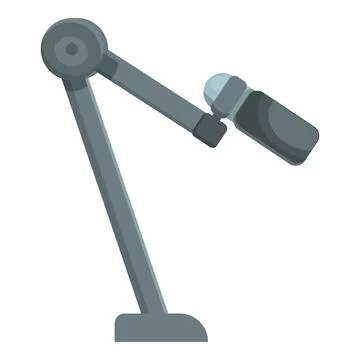 Studio microphone standing on adjustable arm broadcasting audio recording イラスト素材