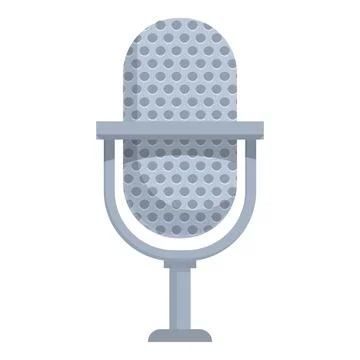 Studio microphone standing on a stand recording audio Stock Illustration