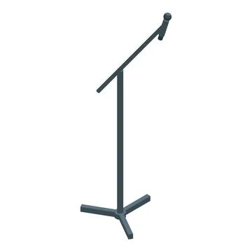 Studio microphone standing on a tripod is ready for recording audio イラスト素材