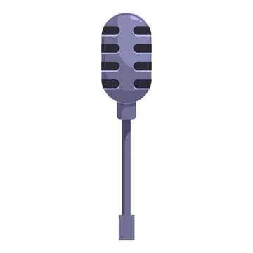 Studio microphone standing upright on white background Stock Illustration