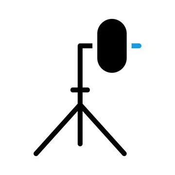 Studio microphone on a tripod stand. Concept of recording, podcasting, and .. Stock Illustration