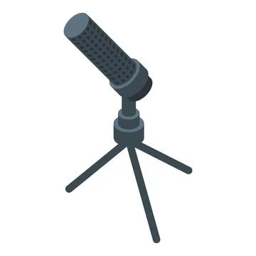 Studio microphone on tripod stand isometric view broadcasting equipment Stock Illustration