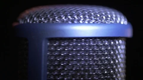 A studio microphone is turning around. Stock Footage 116136573