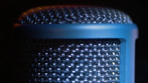 A studio microphone is turning around. Stock Footage 116136643