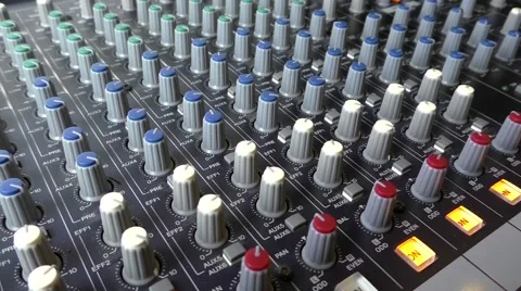 Studio Mixer Adjusting Controls Stock Footage 64932791