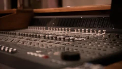 Studio Mixer Close up with panels Foto stock