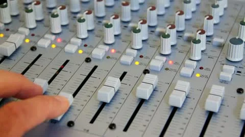 Studio Mixing Board Console for Professional Digital  & Analog Recording Stock Footage