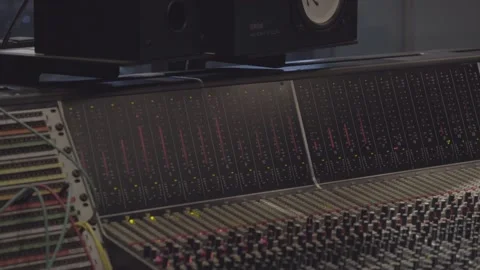 Studio Mixing Board Pan Across Stock Footage