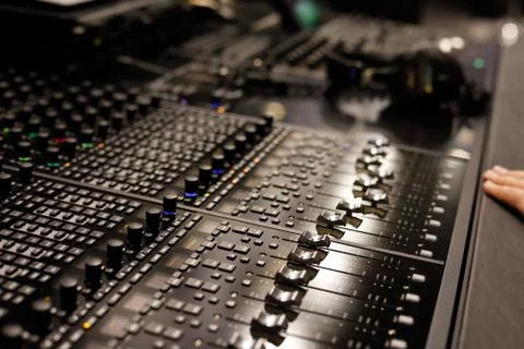 Studio mixing control surface Stock Photos