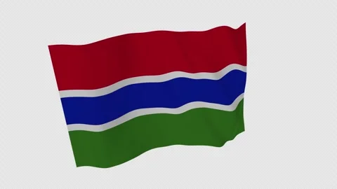 Studio Motion Gambia National Flag Loop Alpha Channel Video stock 342604186