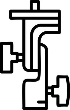 Studio Mount Spigot Bracket Line Icon Stock Illustration