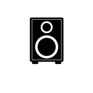 Studio Music Speaker, Audio Solid Flat Vector Icon Isolated on White Backgrou イラスト素材
