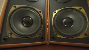 Studio music speakers flat Stock Footage 85581652