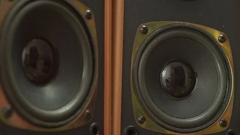 Studio music speakers flat Video stock 85581673