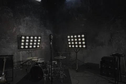 Studio with musical instruments Stock Photos