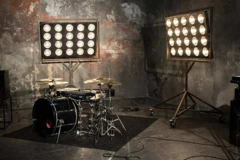 Studio with musical instruments Stock Photos