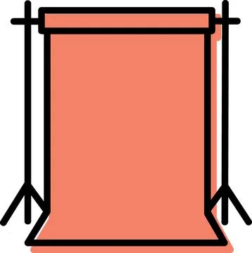 Studio Photo Backdrop Stand Flat Icon Stock Illustration