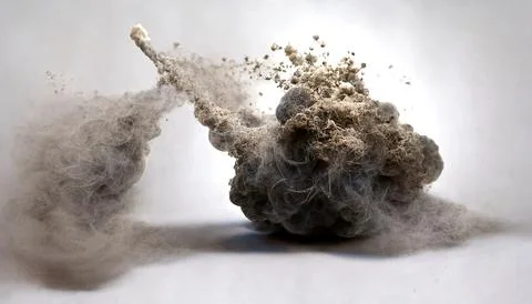 Studio photo of dust on a white background. Stock Illustration