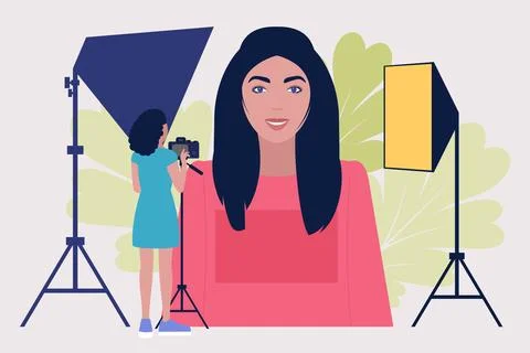 Studio photo session Иллюстрация