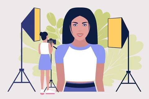 Studio photo session Иллюстрация