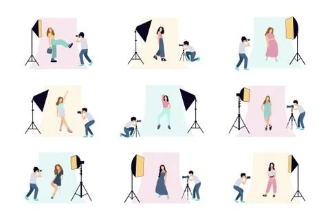 Studio Photo Shoot Stock Illustration
