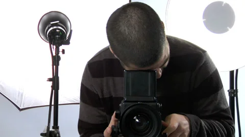 Studio Photographer Stock Footage 32706935