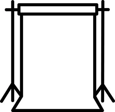 Studio photography background backdrop stand line icon Stock Illustration