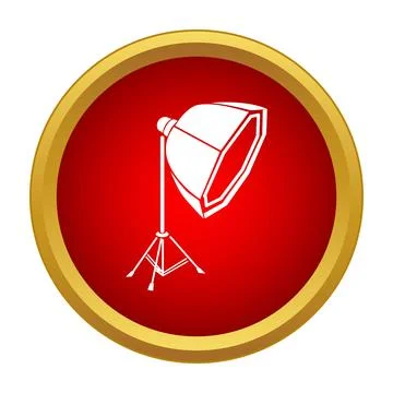 Studio photography softbox light on tripod icon Stock Illustration