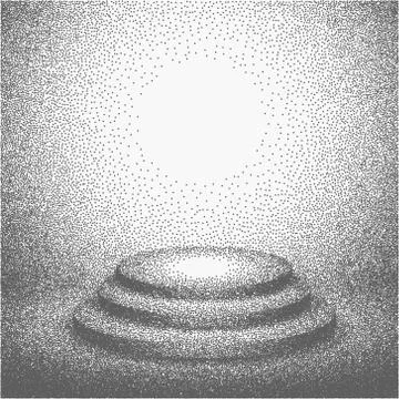 Studio podium made with halftone dots Illustrazione stock