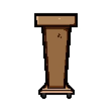 Studio podium pixel art vector illustration Stock Illustration
