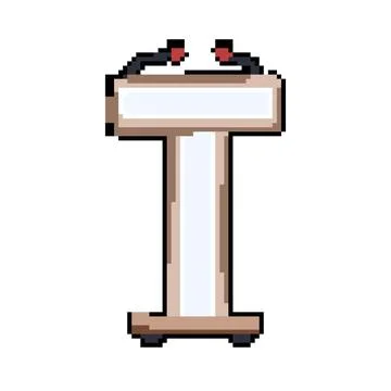 Studio podium pixel art vector illustration Stock Illustration