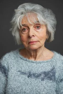 Studio Portrait Of Senior Woman Stock Photos