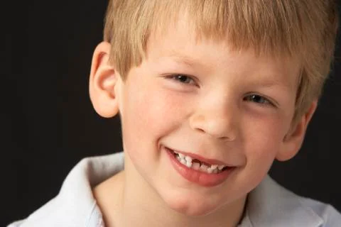 Studio Portrait Of Smiling Boy Stock Photos
