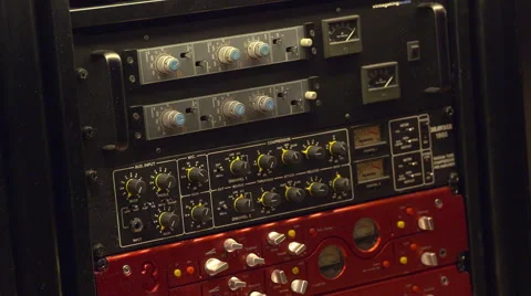 Studio Pre-amps tilt down Stock Footage 64639648