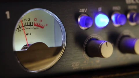 Studio Preamp Recording Volume Meter 03 Stock-Footage 153490665