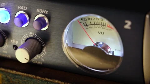 Studio Preamp Recording Volume Meter 02 Stock Footage 153490680