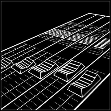 Studio recording panel Illustrazione stock