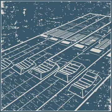 Studio recording panel retro style Stock Illustration