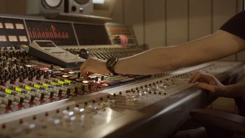 Studio recording technician Stock Footage 115736489