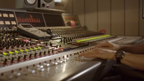 Studio recording technician at work Stock Footage 115721497