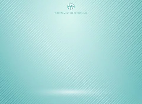 Studio room green mint background with lighting well use as Business backdrop Stock Illustration